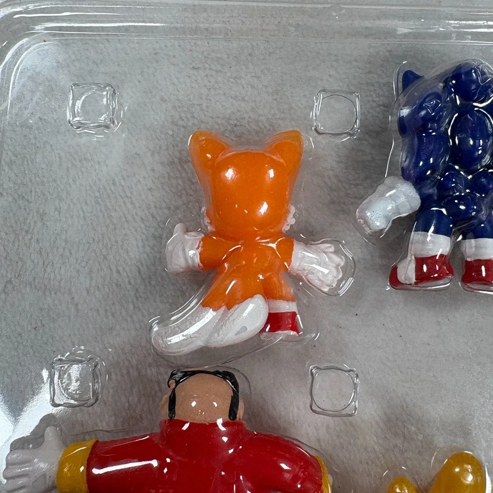Sonic The Hedgehog Christmas Ornament Figure Lot Of 6 Plastic Clamshell